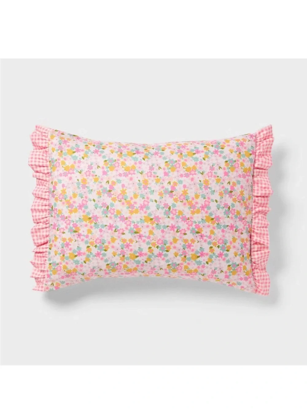 Precious TWIN Pink Bows Ruffles Floral Gingham Comforter Set ~ NEW